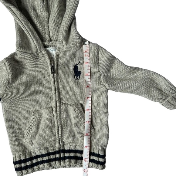 Ralph Lauren Gray & Blue Baby Zip Up Hoodie Size 9M - Picture 4 of 11